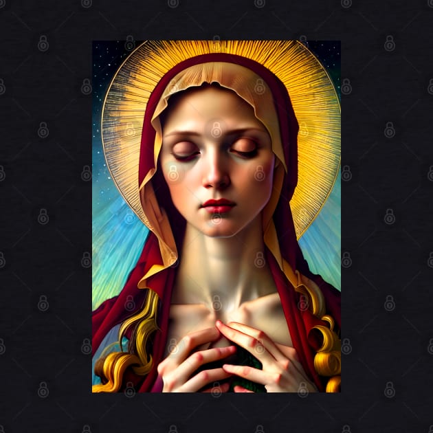 Blessed Virgin Mary Prayer Hands by TshirtLABS